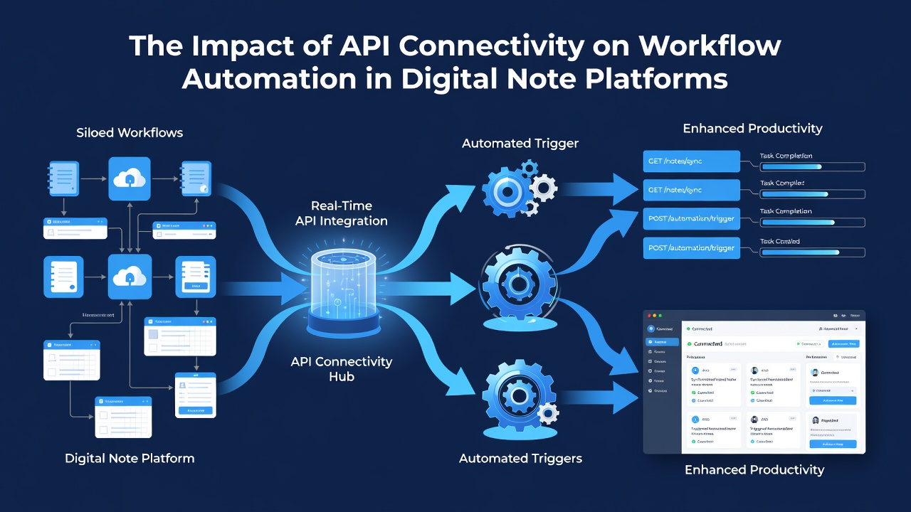 Screenshot of an automated workflow dashboard connecting notes to task and calendar applications